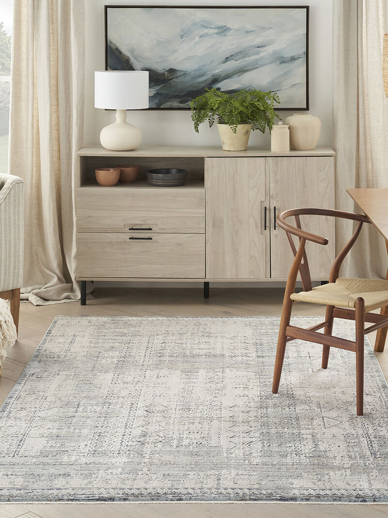 Lynx LNX06 Ivory/Blue 2'6" x 4'6" Rug