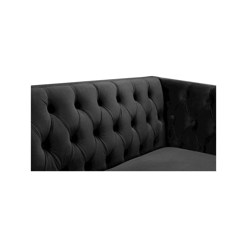 Meridian Furniture Michelle Black Velvet Loveseat