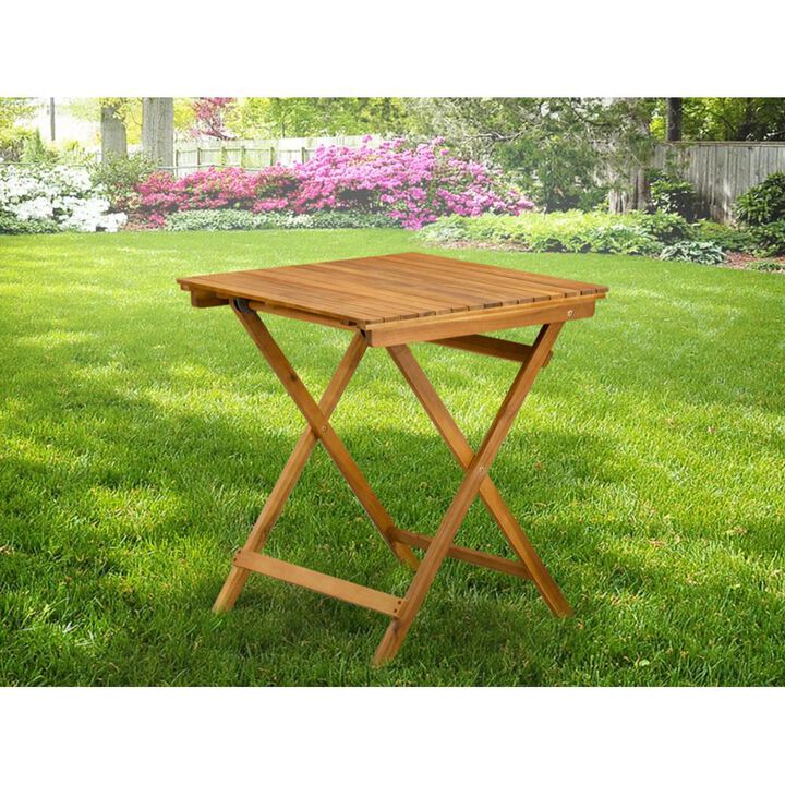 Selma Square Wooden Outdoor Table Made of Acacia Wood in Natural Oil finish