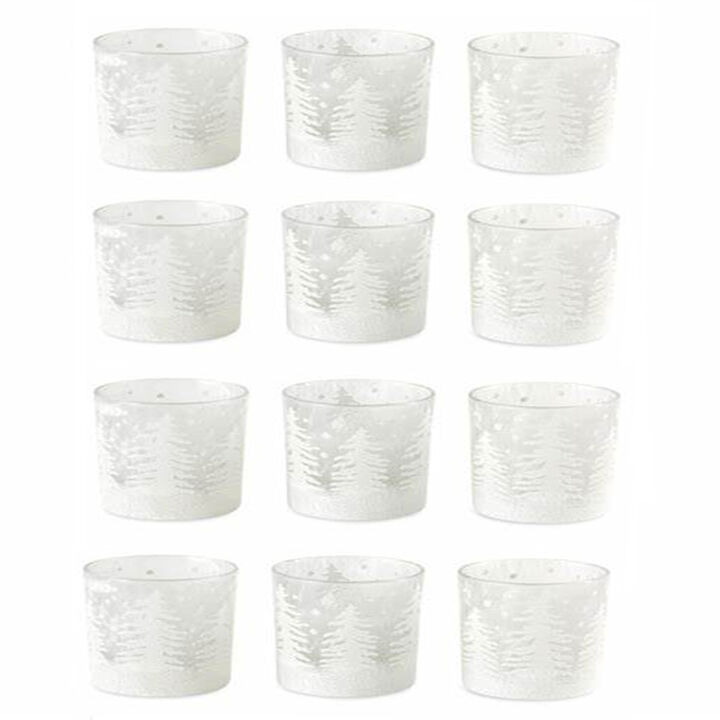 Set of 12 Tree Votive Holders for Holiday and Home Décor