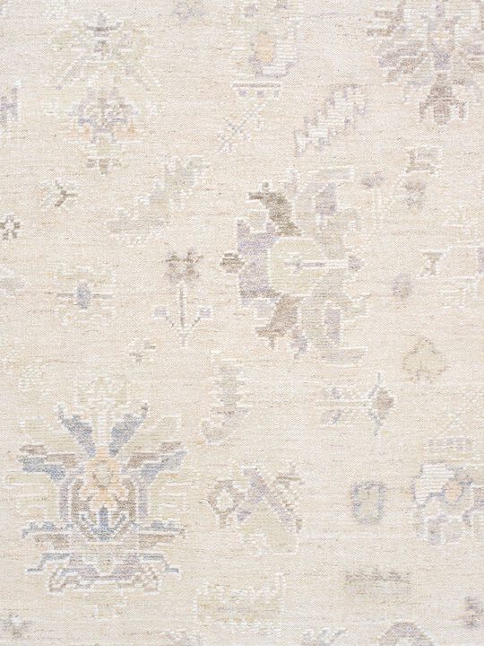 Pasargad Home Oushak Hand-Knotted Wool Salmon Area Rug- 9' 3'' X 12' 2''
