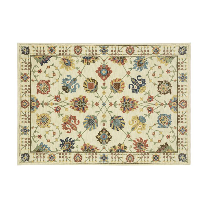 HomeRoots Oriental Area Rug With Fringe