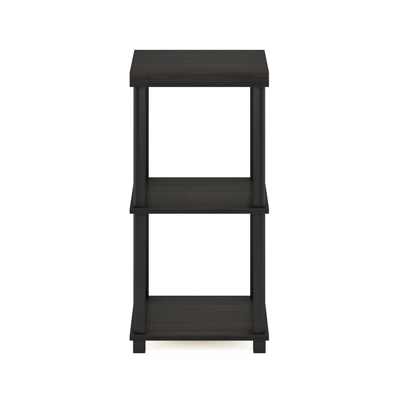 Turn-N-Tube Classic 3-Tier End Table, Side Table, Espresso/Black