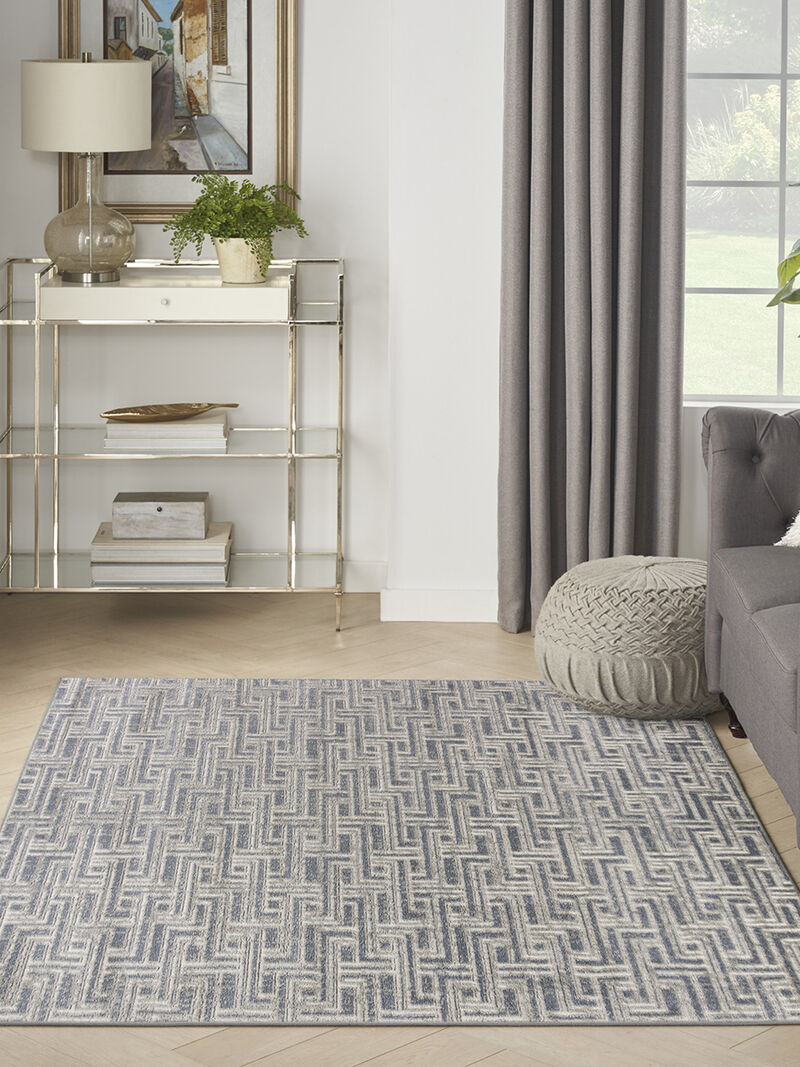 Serenity Home SRH04 Blue/Ivory 5'3" x 7'3" Rug image number 1