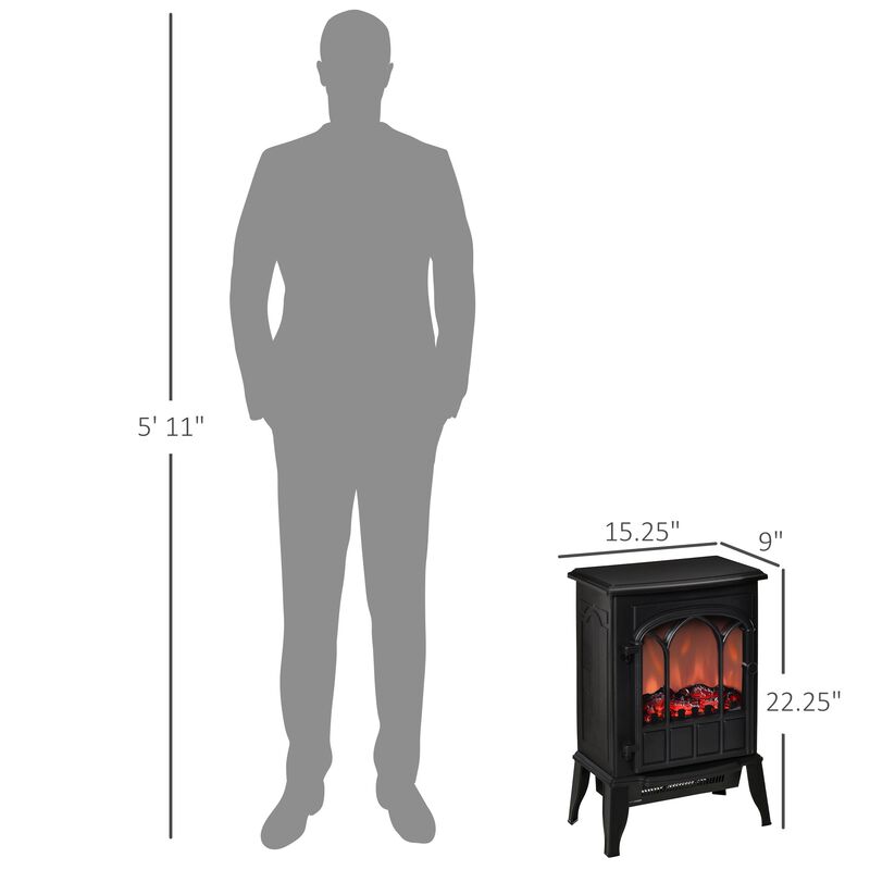 Black Home Heating: Modern Freestanding Electric Fireplace Heater image number 2