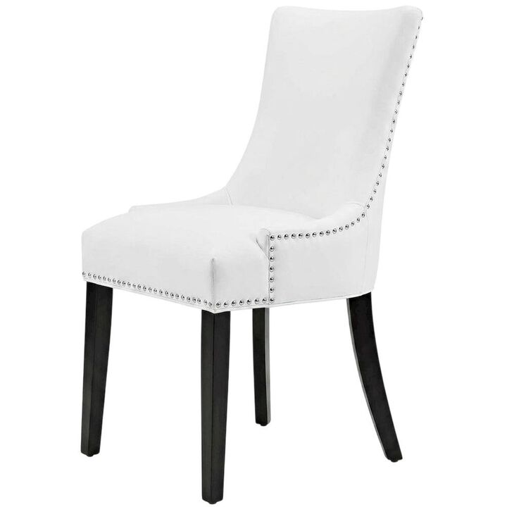Vegan Leather Upholstered Dining Chair for Kitchen or Dining Room, Tan