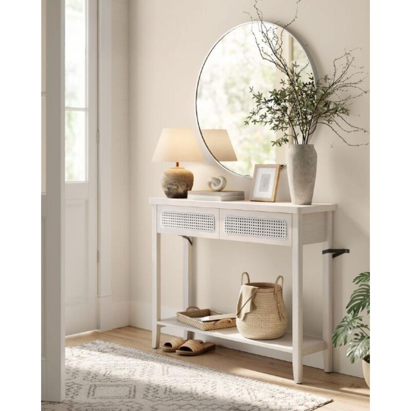 Console Table with Drawers and Shelf