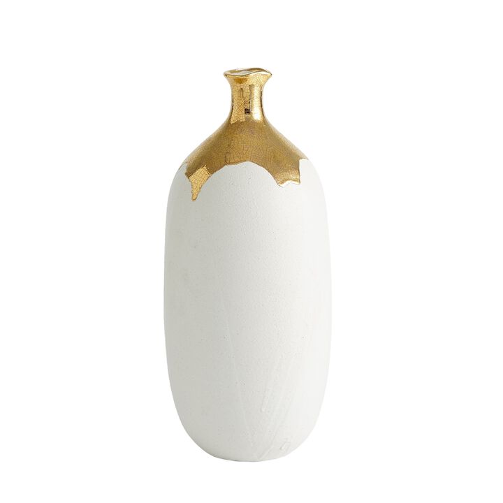 Large Dipped Golden Crackle Vase