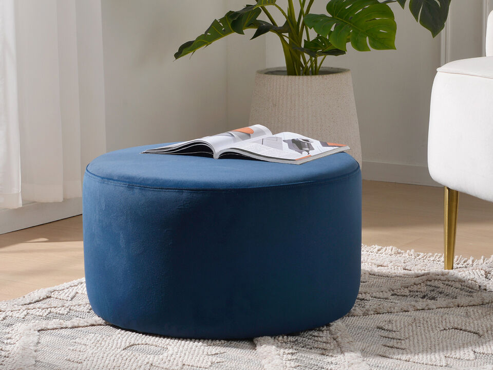 Elof 24in Wide Round Ottoman Footrest