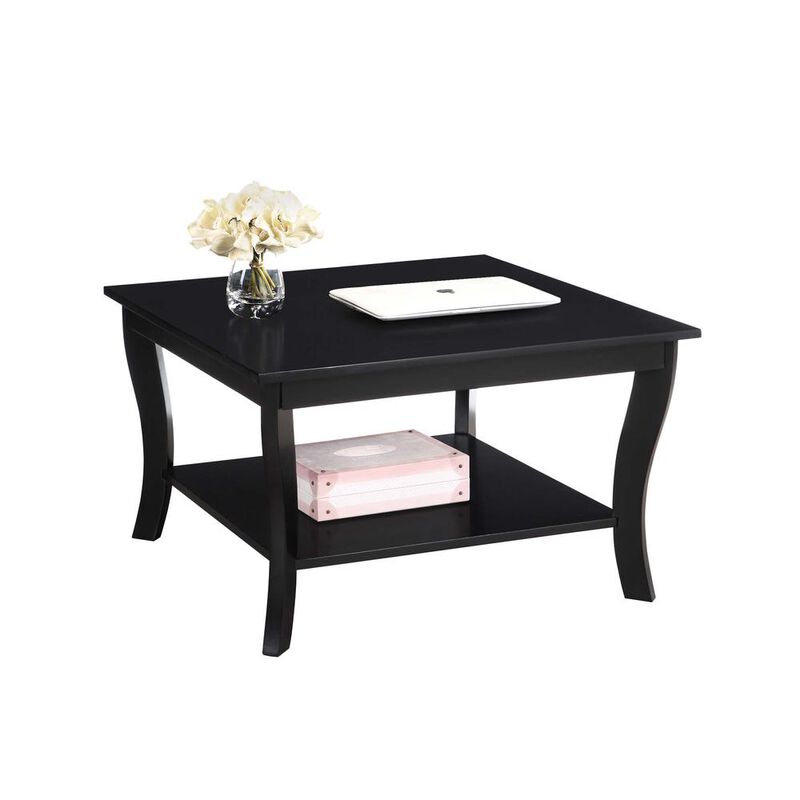 Convenience Concepts American Heritage Square Coffee Table, Black