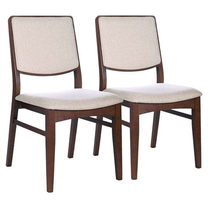 Merax Beige Fabric Dining Chair (Set Of 2)