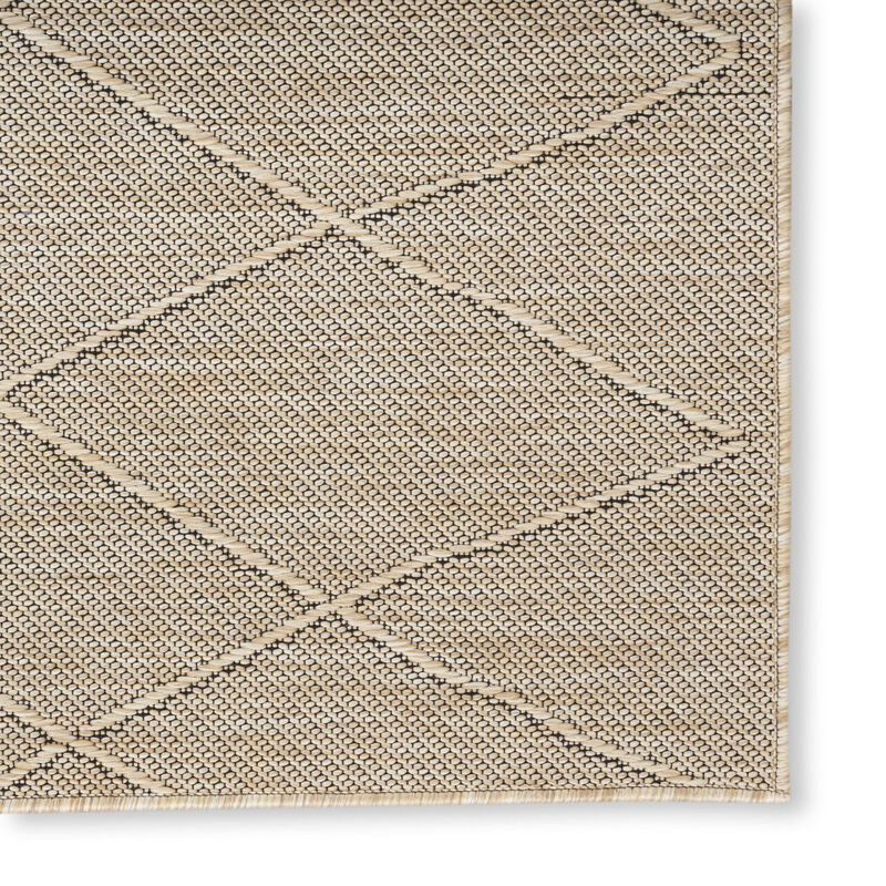 HomeRoots 3' X 5' Natural And Light Brown Geometric Indoor Outdoor Area Rug image number 2