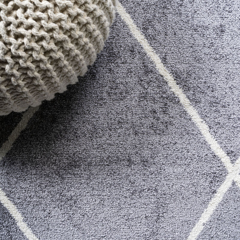 Cole Minimalist Diamond Trellis Round Area Rug