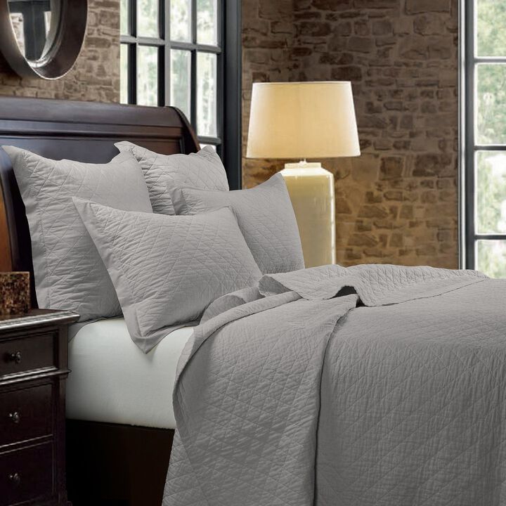 Diamond Gray King Quilt Set