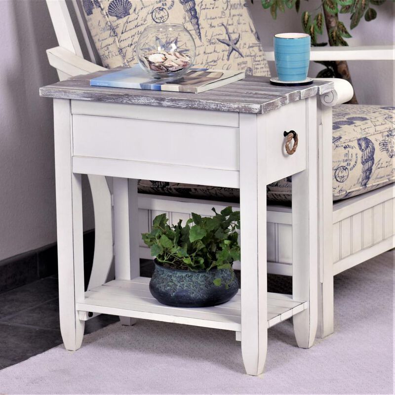 Sea Winds Coastal Furniture Picket Fence Chairside Table