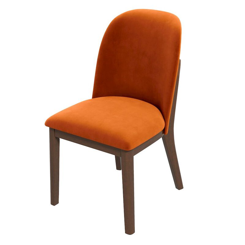 Ashcroft Furniture Kaitlyn  Burnt Orange Velvet Dining Chair (Set Of 2)