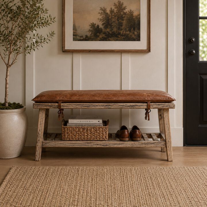Modern Entryway Bench with Extra Seating
