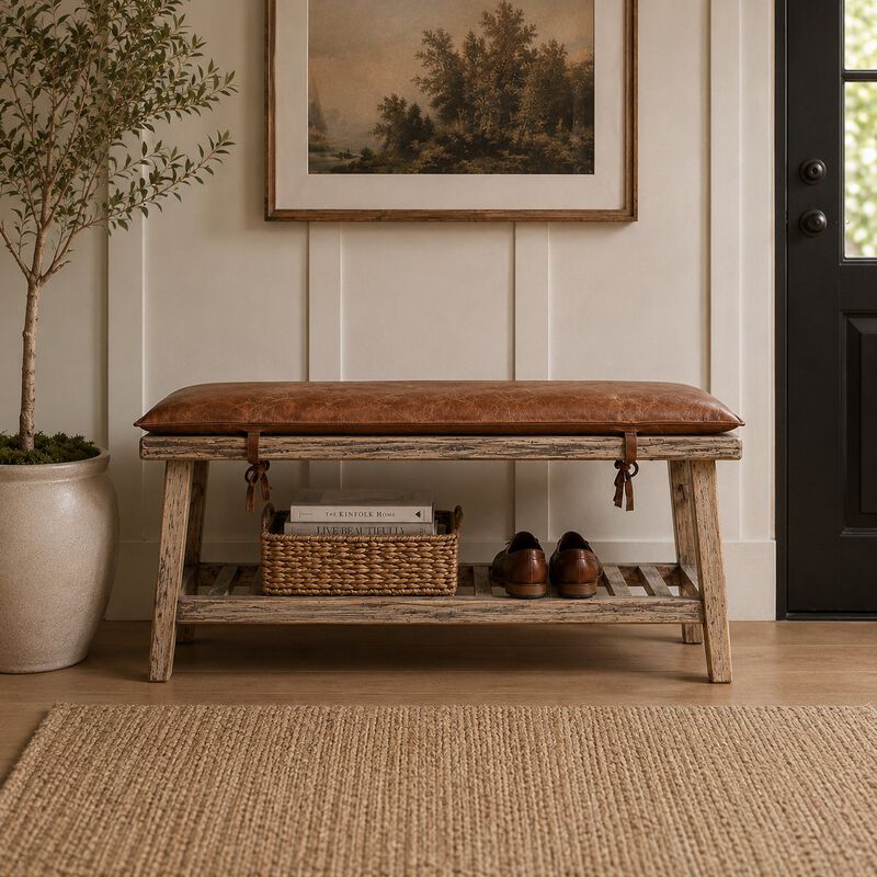 Modern Entryway Bench with Extra Seating image number 1