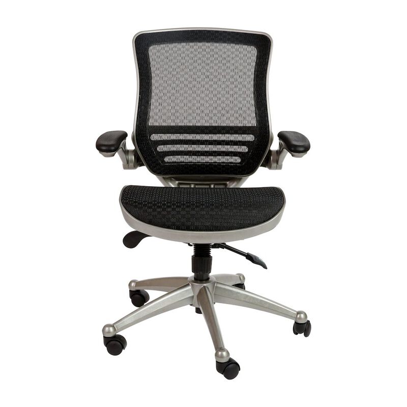 Flash Furniture Mid-Back Black Mesh Executive Swivel Office Chair with Melrose Gold Frame image number 7