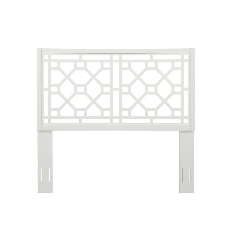 Comfort Pointe Thomas Chippendale White Headboard - Queen/Full