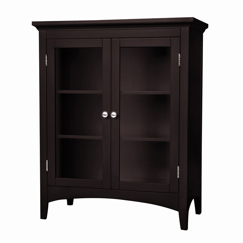 Teamson Home Madison Freestanding Two-Door Floor Cabinet, Espresso