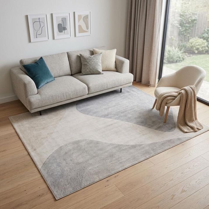 HomeRoots Abstract Distressed Area Rug