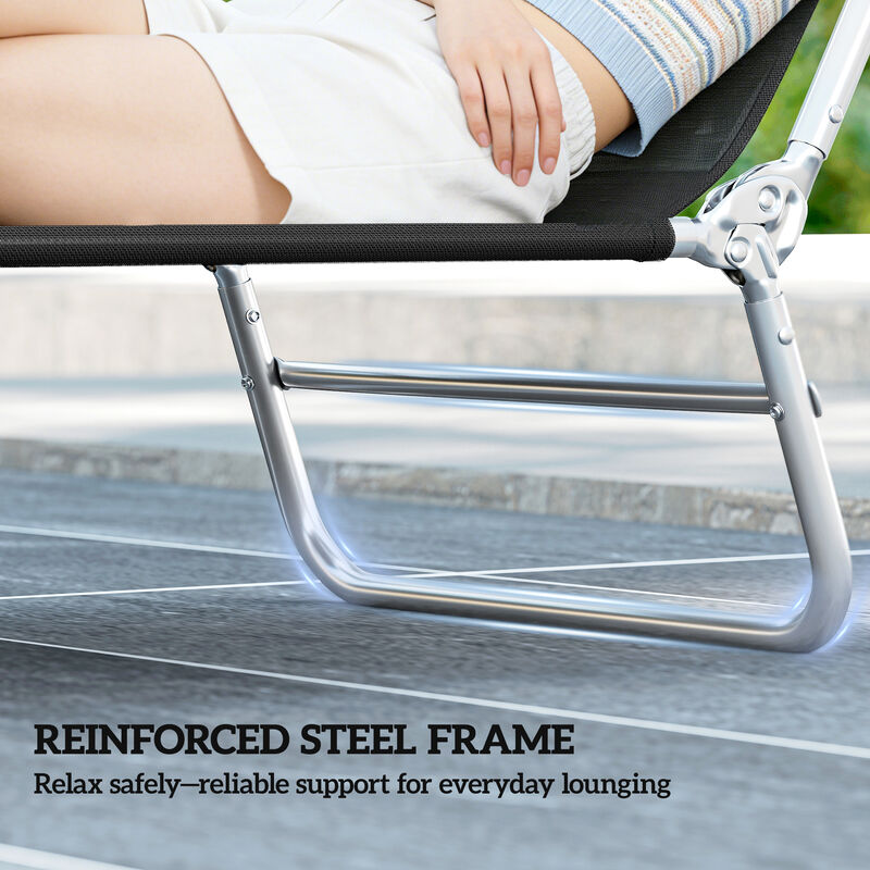 Hivvago Portable Folding Chaise Lounge Chair for Outdoor Use image number 6