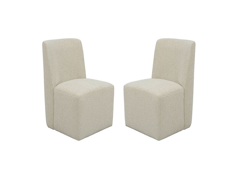 Waterfall Off-White Pair of Upholstered Dining Chairs