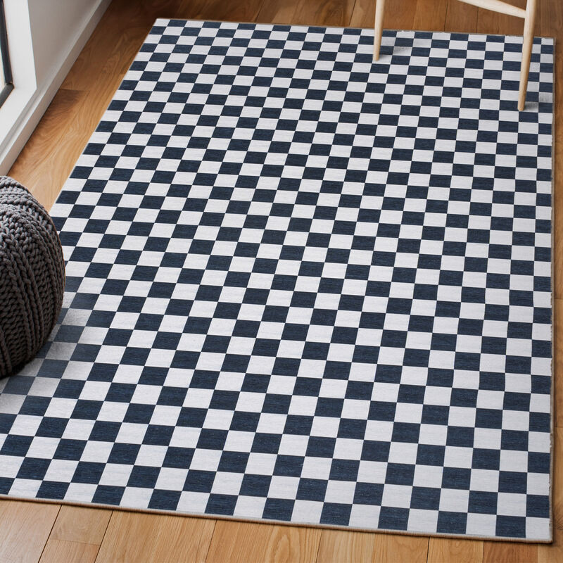 Ainsley Modern Cottage Checkerboard Washable Area Rug
