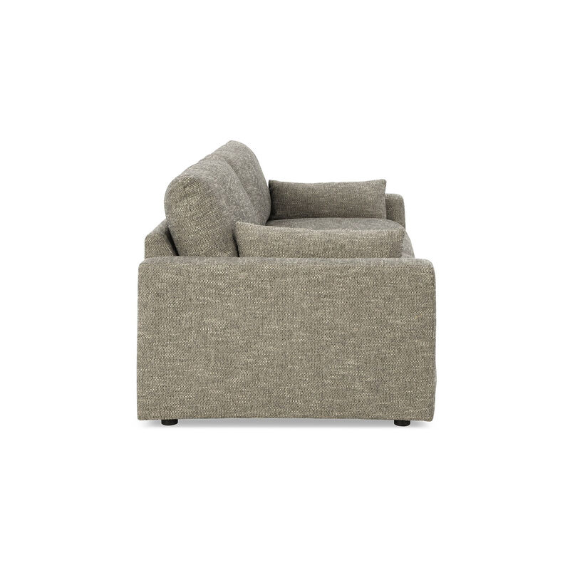 Yezi Loveseat, 90 Inch, 2 Pillows, Granite Gray Polyester, Foam Fill image number 2