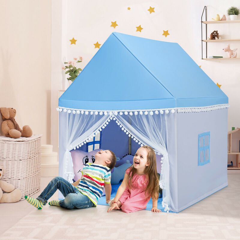 Kids Play Tent Large Playhouse Children Play Castle Fairy Tent Gift with Mat