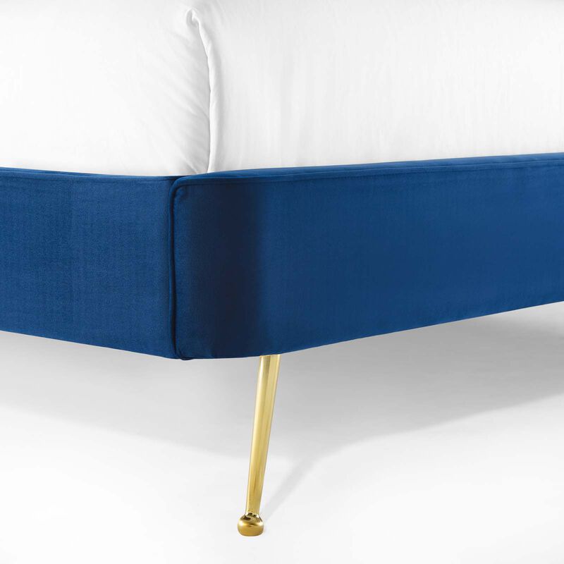 Modway - Mira Upholstered Performance Velvet Queen Platform Bed Navy image number 5