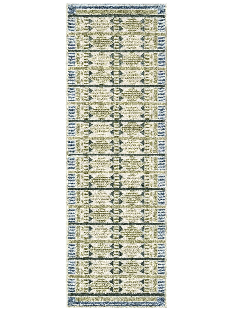 Nordic NRC06 Green/Blue 2' x 6' Rug