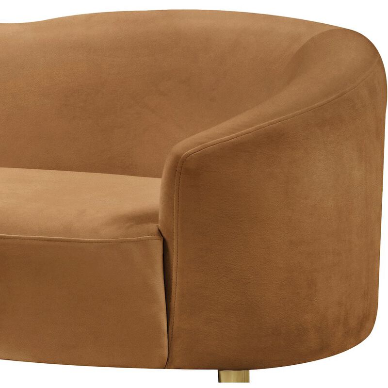 Meridian Furniture Ritz Saddle Velvet Loveseat