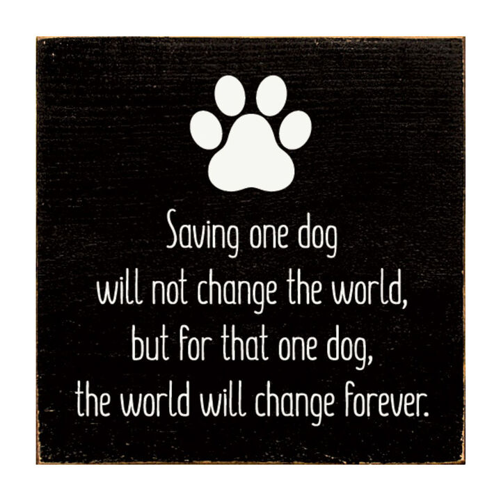 Inspirational Dog Rescue Wall Decor Wooden Sign for Pet Lovers
