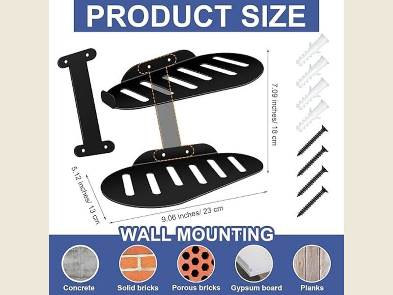 Metal Shoe Display Rack 4 Floating Shelves Wall Large Hanging image number 2