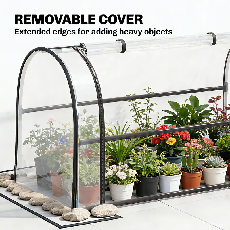 Hivvago Elevated Metal Garden Box with Flip-Up Cover and Drainage image number 4