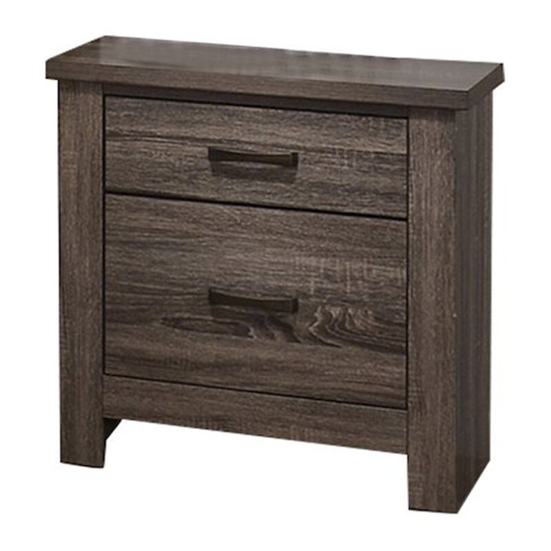 Simple Relax Avenue 2-Drawer Wood Nightstand in Weathered Grey Finish image number 0