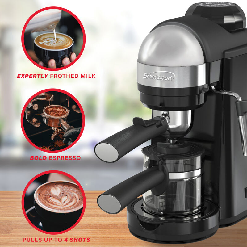 Brentwood GA-135BK Espresso and Cappuccino Maker in Black image number 5