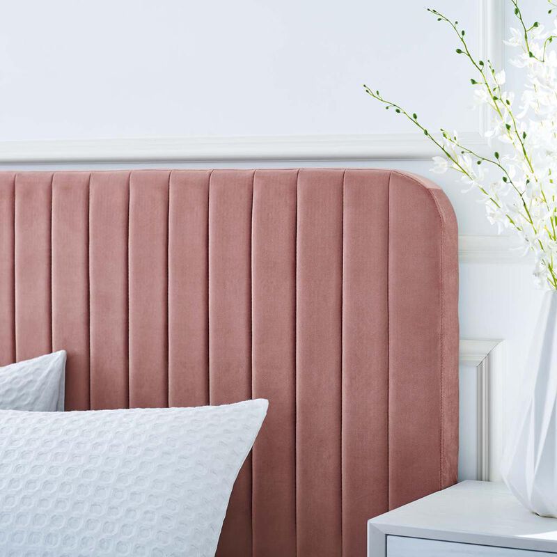 Celine Channel Tufted Performance Velvet Full Platform Bed image number 6
