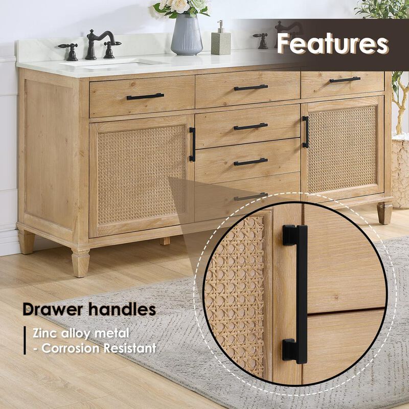 Altair Double Bathroom Cabinet Vanity Base without Top and Sink, no Mirror