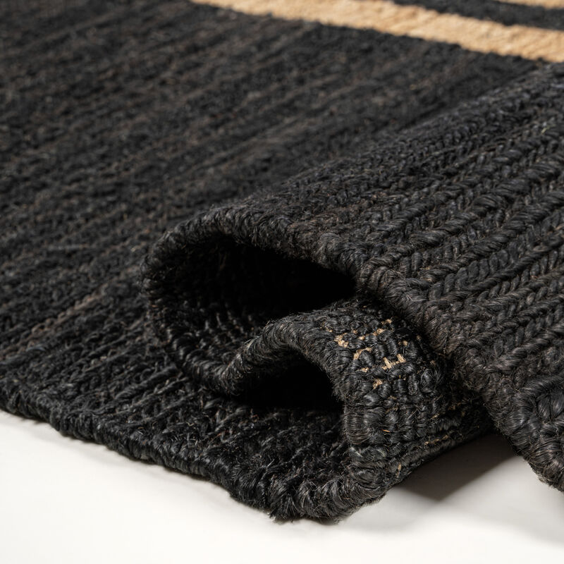 Olivier Rustic Farmhouse Wide Ticking Stripe Jute Area Rug