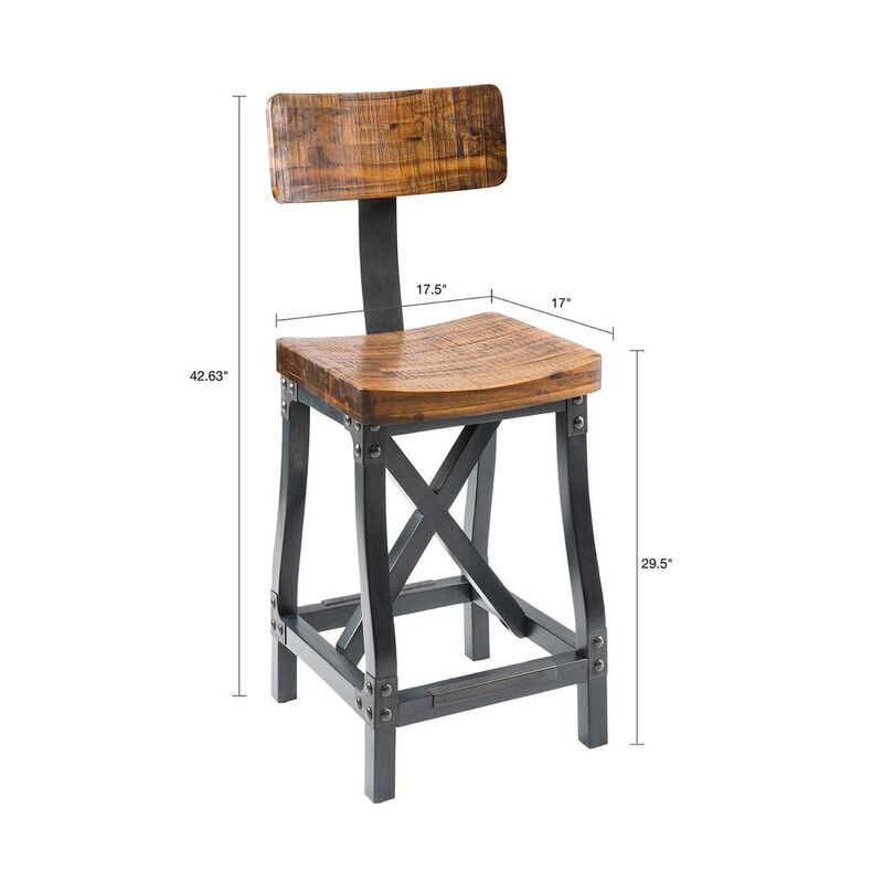 INK+IVY Lancaster Barstool With Back