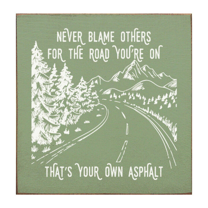 Inspirational Wooden Wall Art Sign Rustic Home Decor Motivational Quote Plaque Never Blame Others