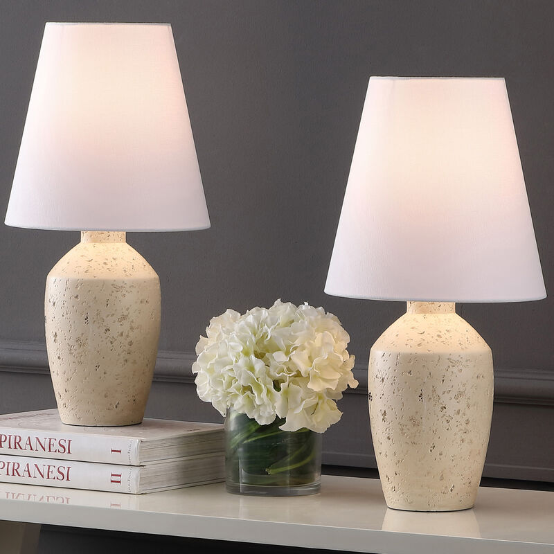 Xander 19.5" Minimalist Scandinavian Concrete Effect Resin/Iron Ginger Jar LED Table Lamp