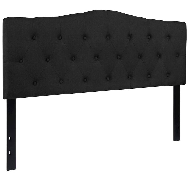Flash Furniture Tufted Upholstered Queen Size Headboard in Black Fabric image number 0