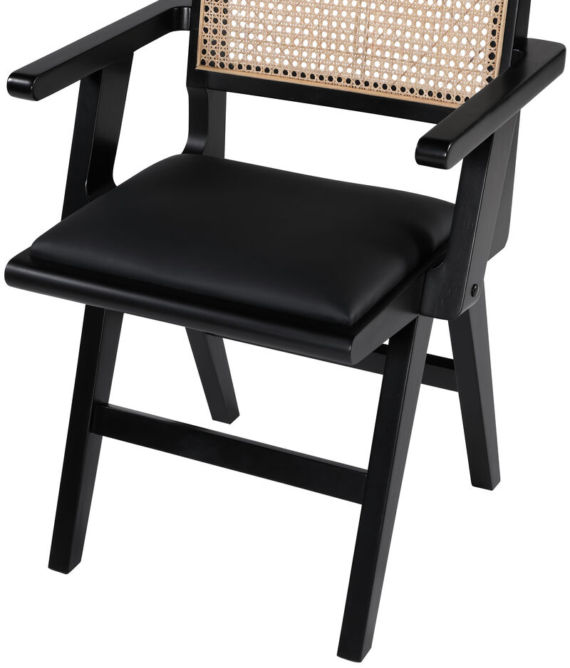 Meridian Furniture Abby Black Vegan Leather Dining Arm Chair, Set of 2 image number 5
