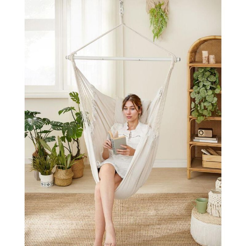 Hanging Hammock Chair with 2 Cushions for Indoor/Outdoor Relaxation