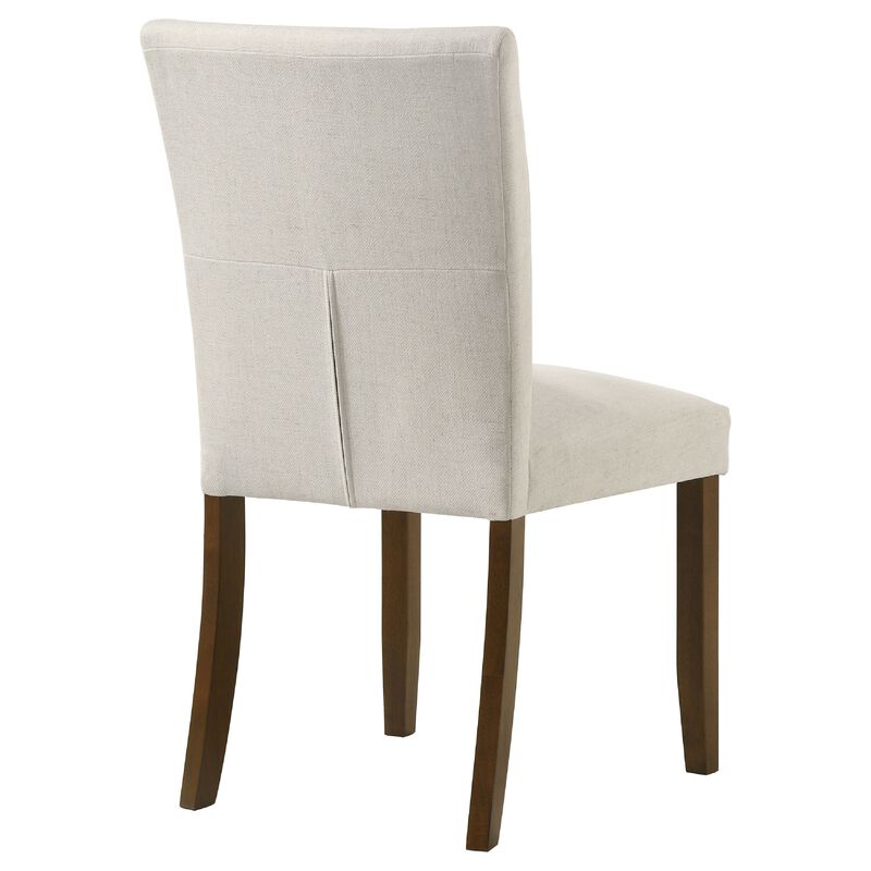 Cana Dining Side Chair Set of 2, Beige Upholstered Parsons Style, Hardwood Frame image number 6