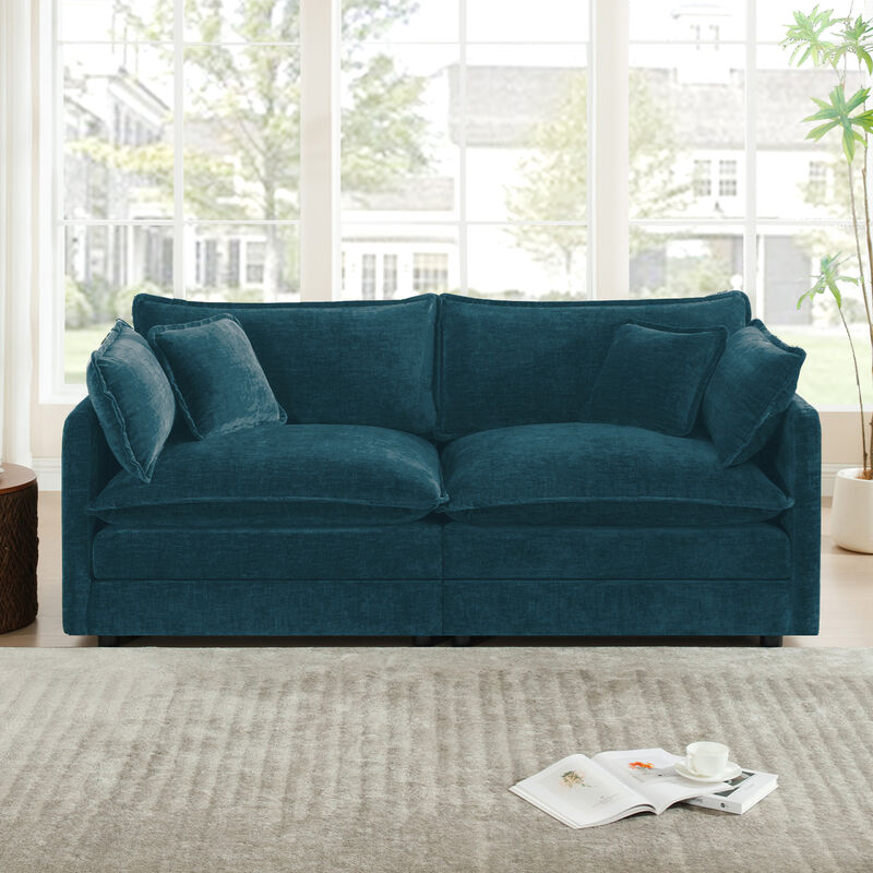 Crokud Modern Fabric Loveseat Sofa image number 1
